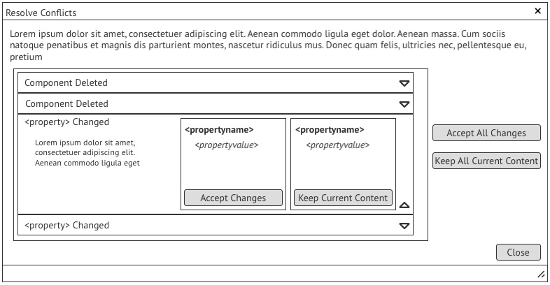 Conflict Resolution UI Mockup